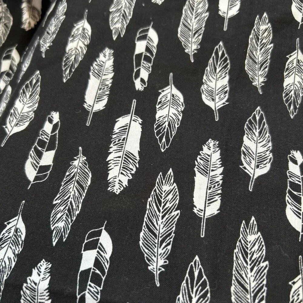 Waverly Feather Print Cotton Quilting Fabric Black & White 27